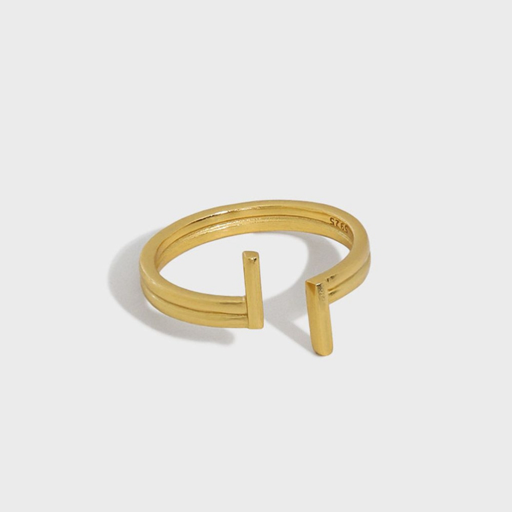 NEW 18k Yellow Gold Split Bar‎ Ring